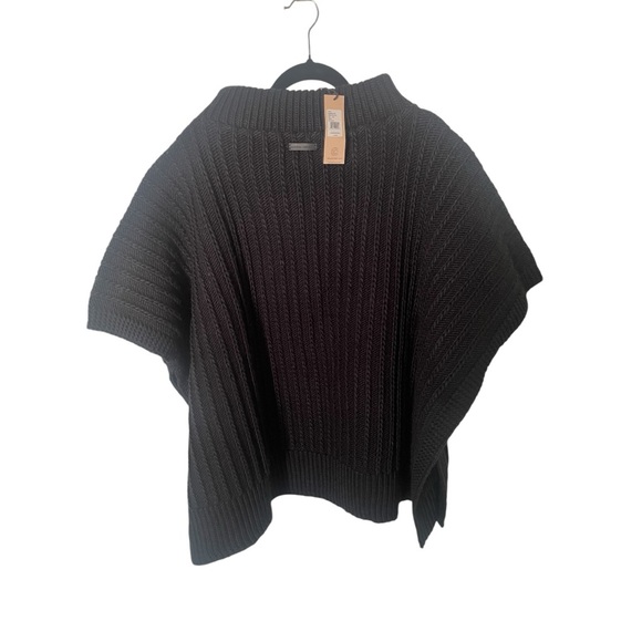 Rebecca Minkoff NWT Knit Poncho in Black Women’s OneSize Fits Most. - Picture 2 of 8